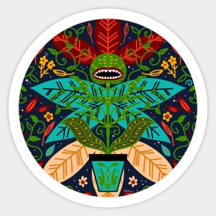 Killer Plant With Teeth Poisonous Carnivorous Botanical Pattern Sticker